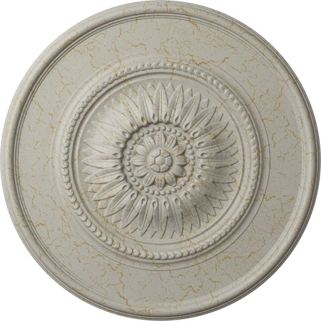 Ekena Millwork Wigan Ceiling Medallion, Hand-Painted Pot of Cream Crackle, 29 3/4"OD x 1 1/2"P CM29WGPCC